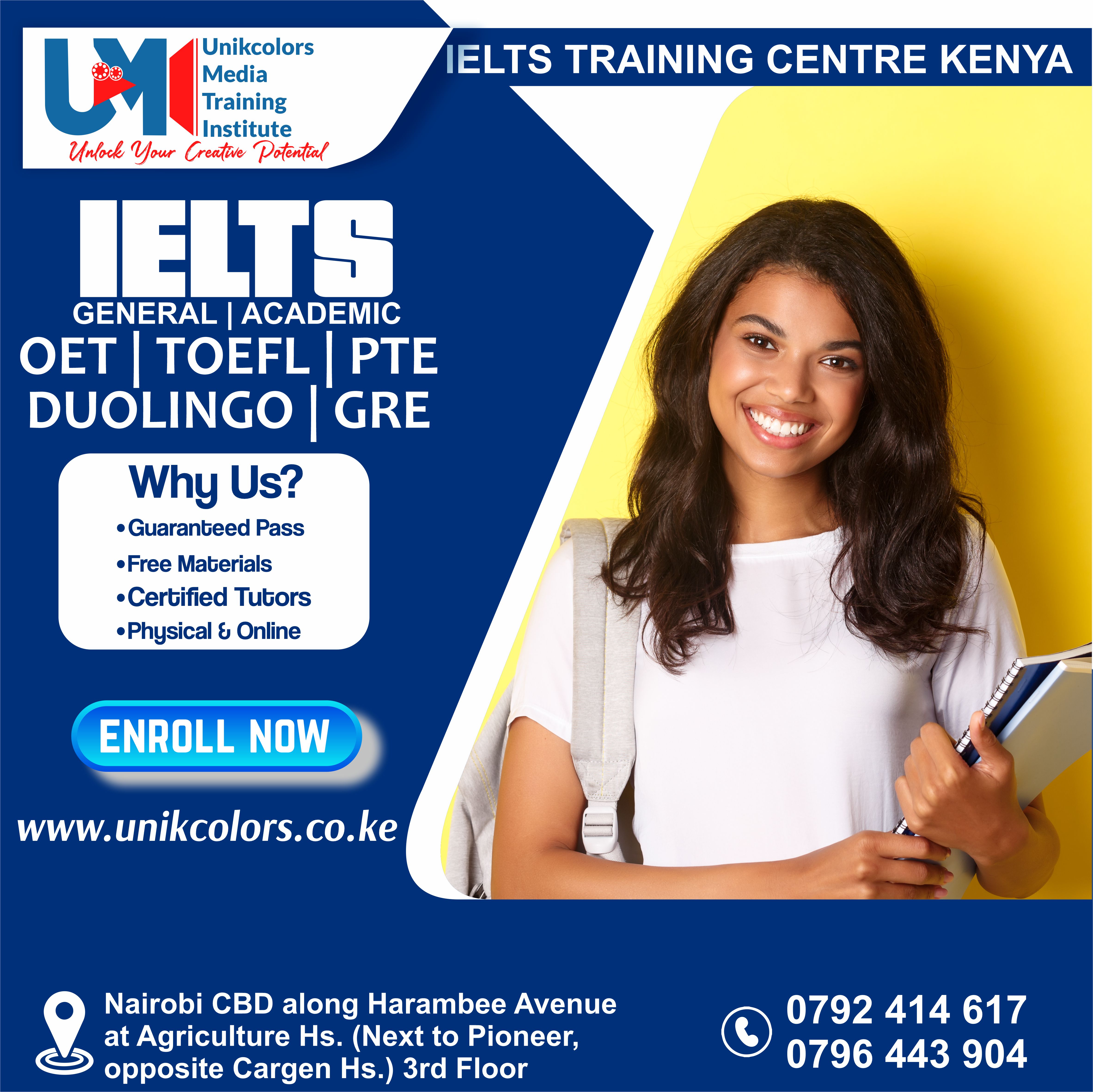 IELTS TRAINING CENTRE KENYA - IELTS PREPARATION | OET | TOEFL | PTE | GRE | DUOLINGO